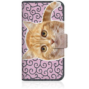 CASEMARKET iPhone 15 Pro スリム手帳型ケース ノート キュート 甘えんぼう 茶トラ 猫 ペロペロするにゃ?。 にゃんとも 和風 だにゃ?。 唐草模様 ピンク iPhone1