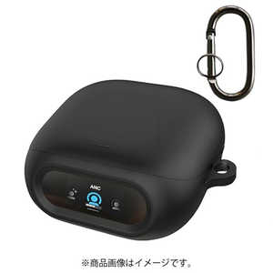 CROSSROAD Anker SoundCore Liberty 5 Pro用 シリコン ケース カバー キズ防止 耐衝撃 落下防止 カラビナ付き ブラック CREC-SCL5P-SBK