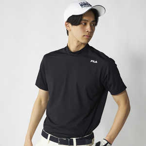 フィラゴルフ 半袖モックネックシャツ FILA GOLF ［メンズ / 身丈：68 肩幅：44 袖丈：22 袖幅：20.5 身幅：51 裾幅：49］ ブラック 【返品交換不可】 746655W