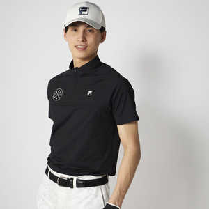 フィラゴルフ 冷感ハーフジップシャツ FILA GOLF ［メンズ / 身丈：71 裄丈：45 袖幅：21 身幅：53 裾幅：51］ ブラック 【返品交換不可】 746675