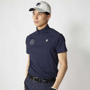 フィラゴルフ 冷感ハーフジップシャツ FILA GOLF ［メンズ / 身丈：71 裄丈：45 袖幅：21 身幅：53 裾幅：51］ ネイビー 【返品交換不可】 746675