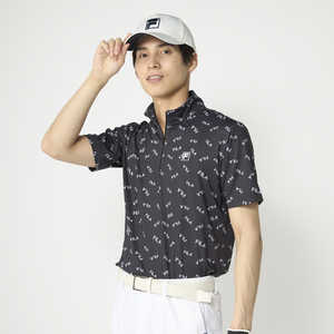 フィラゴルフ ハーフジップ半袖シャツ FILA GOLF ［メンズ / 身丈：69 肩幅：43 袖丈：21 袖幅：20 身幅：50 裾幅：48］ ブラック 【返品交換不可】 746676