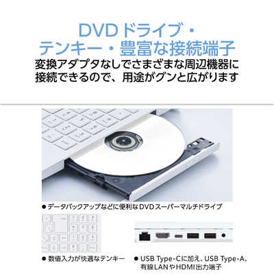 NEC ノートパソコン LAVIE N1675/KAW パールホワイト [16.0型