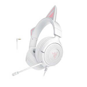 RAZER ߥ󥰥إåɥå ͥߥ ͭ Kraken Kitty V3 X (White Edition) Φ3.5mmߥ˥ץ饰 / ξ / إåɥХɥס RZ04-05350300-R3M1