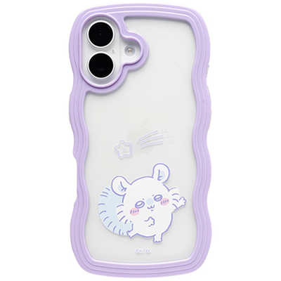 ちいかわ うねうねケース iPhone16ラベンダー　モモンガ含むおまとめ購入 HAMEE ［iPhone 16専用］ちいかわ うねうねケース ラベンダー
