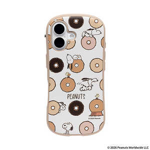 HAMEE �miPhone 16��p�nPEANUTS/�s�[�i�b�c iFace First Class Cafe MagSynq�P�[�X �h�[�i�c/�z���C�g 41-191686