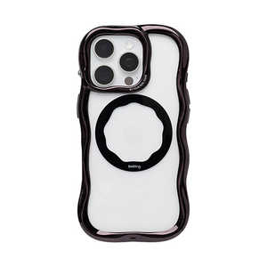 HAMEE �miPhone 16 Pro��p�niFace BeBling Wave MagSynq �N���A�P�[�X iFace �u���b�N 41-192546