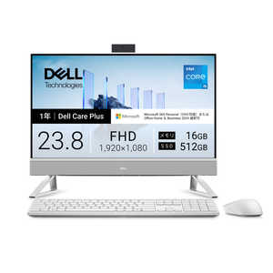 DELL �f�� �I�[���C������ EC24250 �m23.8�^ / Win11 Home / intel Core i5 / �������F16GB / SSD�F512GB �n �p�[���z���C�g AD47-GHM3WC
