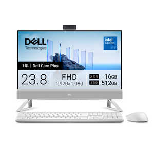 DELL　デル デスクトップパソコン [ 23.8型 / Win11 Home / Core 7 / メモリ16GB / SSD512GB ] パールホワイト AD67-GHWC