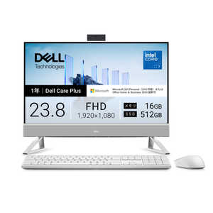 DELL �f�� �f�X�N�g�b�v�p�\�R�� [ 23.8�^ / Win11 Home / Core 7 / ������16GB / SSD512GB ] �p�[���z���C�g AD67-GHM3WC