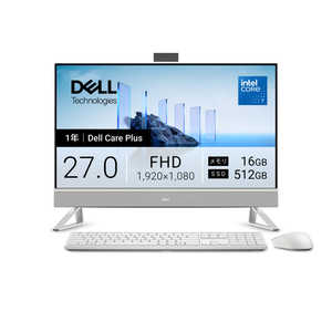 DELL　デル デスクトップパソコン [ 27型 / Win11 Home / Core 7 / メモリ16GB / SSD512GB ] パールホワイト AD69-GHC
