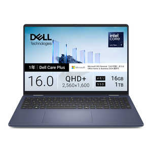 DELL �f�� Dell 16 Plus 2-in-1 DB06250 �m16.0�^/Core Ultra 7 �v���Z�b�T�[ 256V/�������F16GB/SSD�F1TB�n �~�b�h�i�C�g�u���[ CCL76P-FWM3C