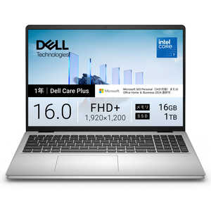 DELL �f�� Dell 16 DC16250 �m16.0�^/Core 7 �v���Z�b�T�[ 150U/�������F16GB/SSD�F1TB/Microsoft 365 Personal(24������)�n �v���`�i�V���o�[ ND76-GNM3SC
