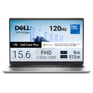 DELL �f�� DC15250 �m15.6�^ / Win11 Home / intel Core 3 / �������F8GB / SSD�F512GB / Microsoft 365 Personal�n �v���`�i�V���o�[ ND25-GNM3SC