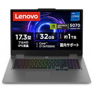 ���m�{�W���p�� Lenovo LOQ 17IRX10 /Core i7-14700HX�v���Z�b�T�[/������32GB/SSD1TB/Microsoft365���p��/Windows11Home ���i�O���[ 83JH00EUJP