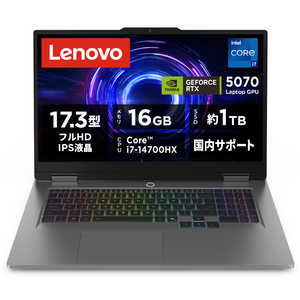 ���m�{�W���p�� Lenovo LOQ 17IRX10 /Core i7-14700HX�v���Z�b�T�[/������16GB/SSD1TB/Microsoft365���p��/Windows11Home ���i�O���[ 83JH00EXJP