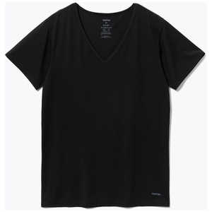 TENTIAL なめらかタッチインナーウェア半袖(Vネック)メンズブラック(XL)-25FW 25FLMI044M00120007N