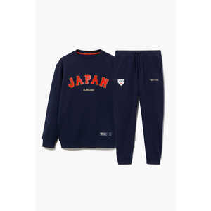 TENTIAL BAKUNE スウェット ロングスリーブクルーネック (侍JAPANコラボ) ネイビー(L)-25FW 25FSBA101U00080006N