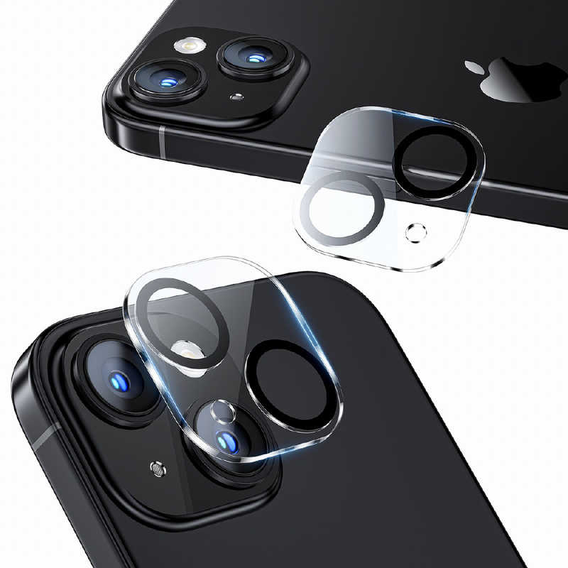 NIMASO NIMASO iPhone15 Plus 6.7インチ フチありブルーライトカットガラスフィルム+レンズフィルムセット ガイド枠付 安心交換保証  