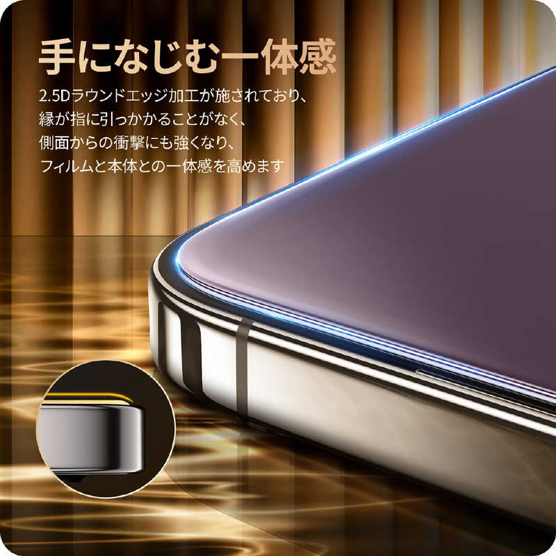 NIMASO NIMASO iPhone15 Pro 6.1インチ ブルーライトカットガラスフィルム+レンズフィルムセット ガイド枠付 安心交換保証  