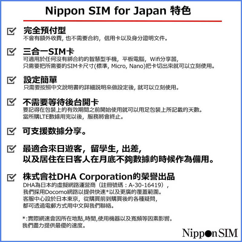 DHA DHA Nippon SIM for Japan 標準版 90日3GB 日本国内用プリペイドデータSIMカード DHASIM096 [マルチSIM /SMS非対応] DHASIM096 DHASIM096