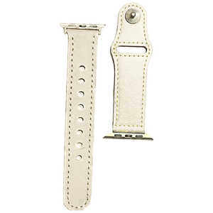 PFJ ピンバックル レザー Lite for Apple Watch 38/40mm 標準 ホワイト・シルバー PHDPBLW6S-WHS
