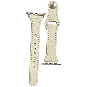 PFJ ピンバックル レザー Lite for Apple Watch 38/40mm 細身 ホワイト・シルバー PHDPBSW6S-WHS