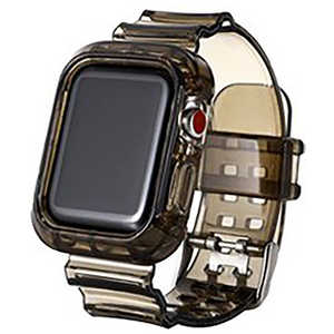 PFJ 透明シリコンバンド レザルタ for Apple Watch 40mm ブラック PHDRSTW6S-BK