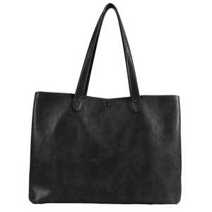 FULCRO トートバッグ カジュアルバッグ ビジネストート PC対応 15inch フェイクレザー ブラック fca-1004-BK