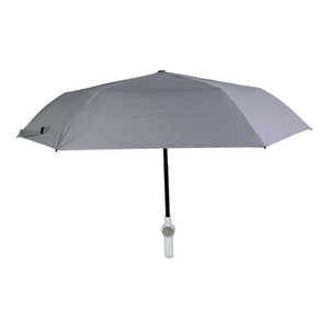 サンコー ファンが入った涼しい日傘「ファンブレラPOLE PLUS」グレー TKFP26SGY