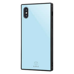 INGREM iPhone XS/X 耐衝撃ガラスケース KAKU ブルー IQ-P20K1B/A
