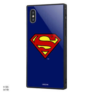 INGREM iPhone XS/X/スーパーマン 耐衝撃ガラスケース KAKU スーパーマンロゴ IQ-WP20K1B/SM001