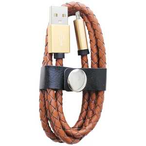 アイキューラボ ［micro USB］USBケーブル 充電・転送 （1m・ラティス/ブラウン）IQ-F-M-RA-BR IQFMRABR
