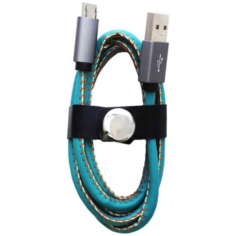 アイキューラボ アイキューラボ ［micro USB］USBケーブル 充電・転送 （1m・レザー/グリーン）IQ-F-M-LE-GR IQFMLEGR IQFMLEGR