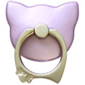 アイキューラボ 〔スマホリング〕　RING HOLDER CAT　ラベンダー　iq-rhca LA IQRHCALA