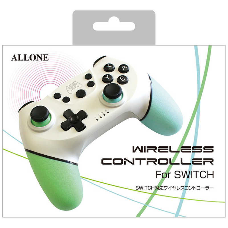 格安新品 アローン Switch用ワイヤレスコントローラー WH グリーン ブルー 与え ALG-NSWCWG