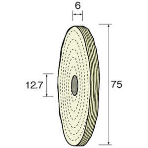 ミニター ミニモ 綿バフホイール 中仕上げ用 φ75 (2個入) NA6532 ミニター ミニモ 綿バフホイール 中仕上げ用 φ75 (2個入) NA6532