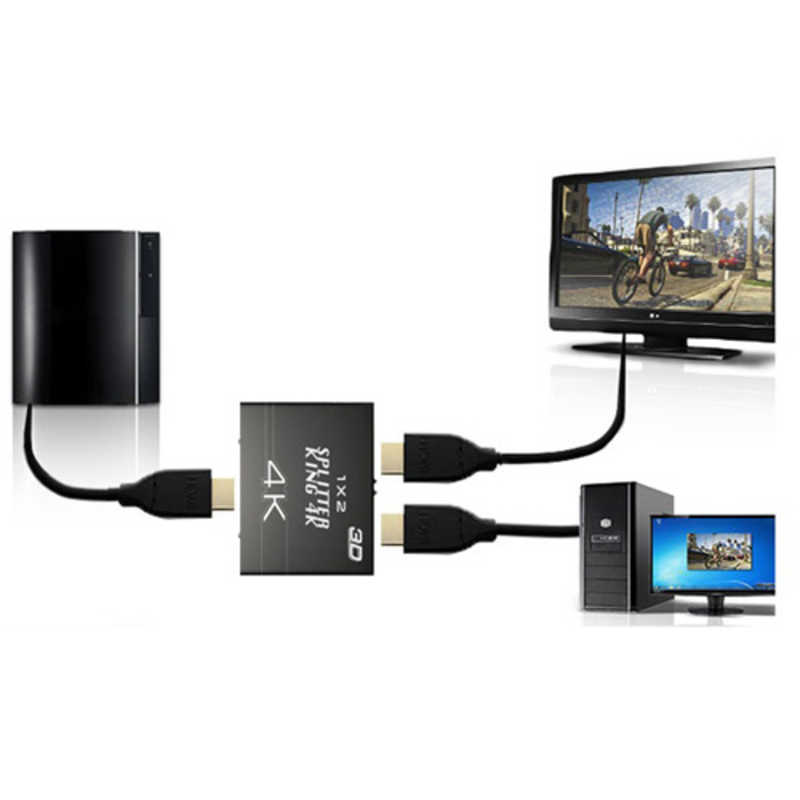 AREA AREA HDMI分配器 SPLITTER KING 4K SD-BHD2SP3 ブラック SD-BHD2SP3 ブラック
