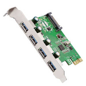 AREA USB3.0×4ポート+UASPサポートボード 4WING3　グリーン SDPEU3R4E2