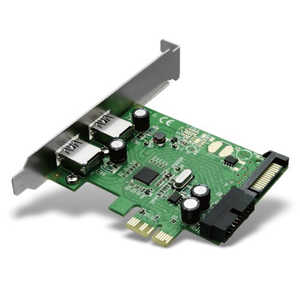AREA USB3.0増設PCI Expressボード Over Fender RR　グリーン SDPEU3R2E2IL2