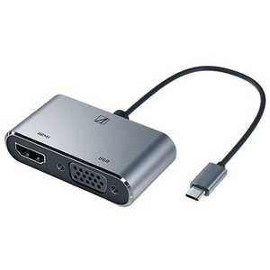 AREA [USB-C オス→メス HDMI / VGA]変換アダプタ ブラック SD-DPAHV-A