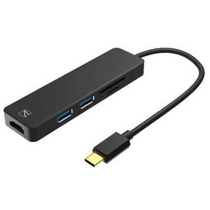 AREA [USB-C オス→メス カードスロットx2 / HDMI / USB-Ax2] ドッキングステーション ブラック SD-UCRH1-A