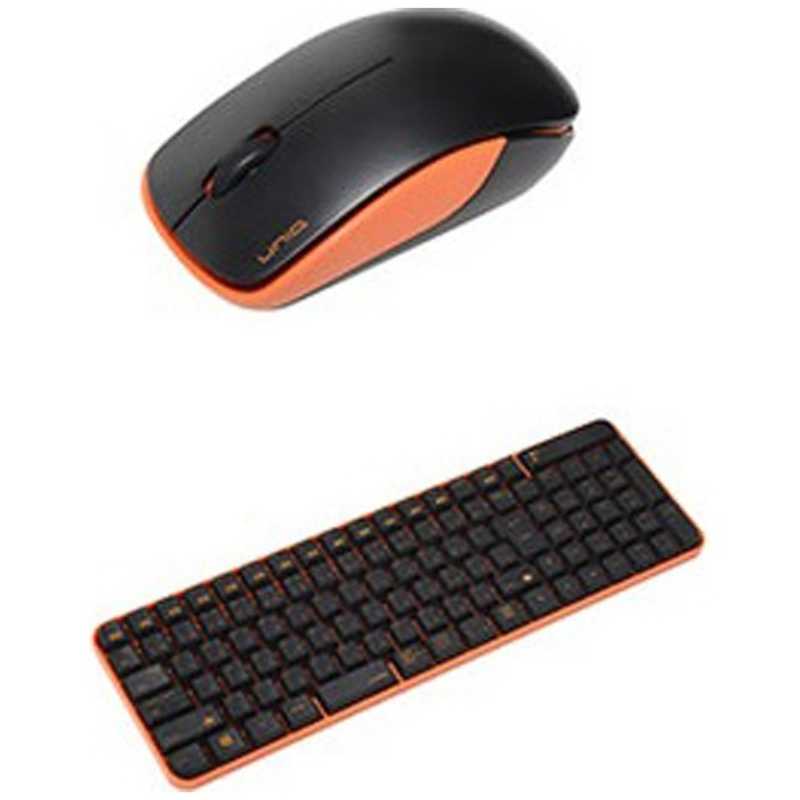 UNIQ UNIQ ワイヤレスキーボード&マウス(ブラック･オレンジ) MK48367GBO MK48367GBO