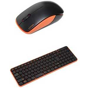 UNIQ ワイヤレスキーボード&マウス(ブラック・オレンジ) ブラック/オレンシ MK48367GBO