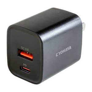 京ハヤ 30W USB-C＆A 急速充電器 ブラック BK［2ポート］ JKPD30M2