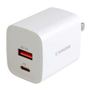京ハヤ 30W USB-C＆A 急速充電器 ホワイト WH［2ポート］ JKPD30M2