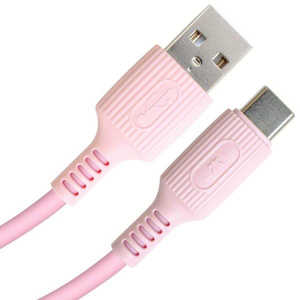 京ハヤ USB-A to USB-C やわらかケーブル 1.2m ピンク PK JKYAC120