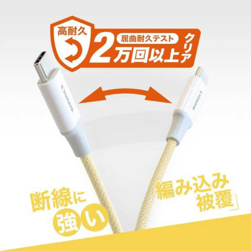 京ハヤ 京ハヤ USB2.0 Type-Cケーブル カラフルタイプ 1.2m JKFAC120YE JKFAC120YE