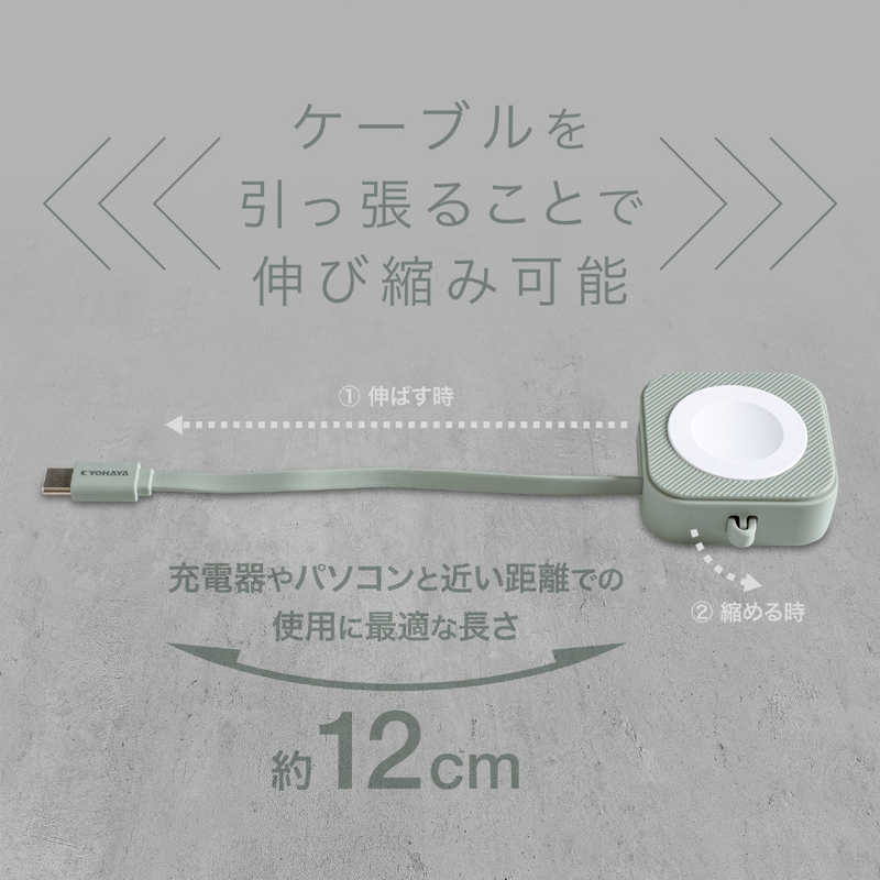 京ハヤ 京ハヤ AppleWatchキーホルダー型磁器充電ケーブル 約12cm JKAWC02GN JKAWC02GN
