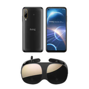 HTC SIMフリースマートフォン HTC Desire 22 pro (ダークオーク)(VIVE Flowセット) ダークオーク 99HATD007-00
